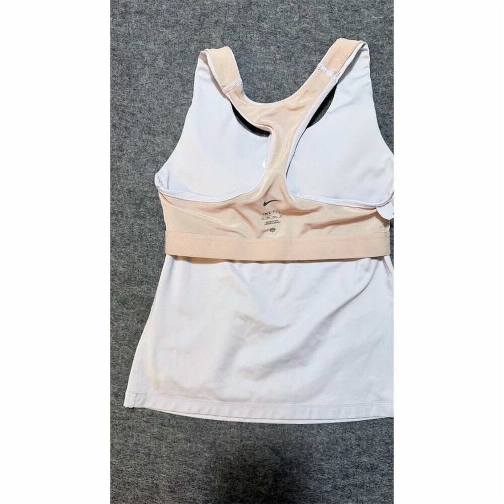 Nike Dri-FIT Tank Top Womens S White Racerback Built-In Bra Activewear - Picture 7 of 7